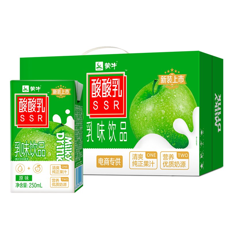 Plus会员:蒙牛酸酸乳原味250ml×24 清爽果汁乳味饮料（需买3件） 78.02元（合26.