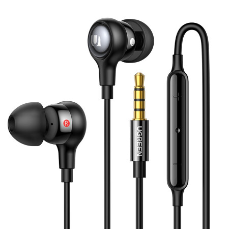 綠聯 入耳式動圈降噪有線耳機 黑色 3.5mm 38.7元