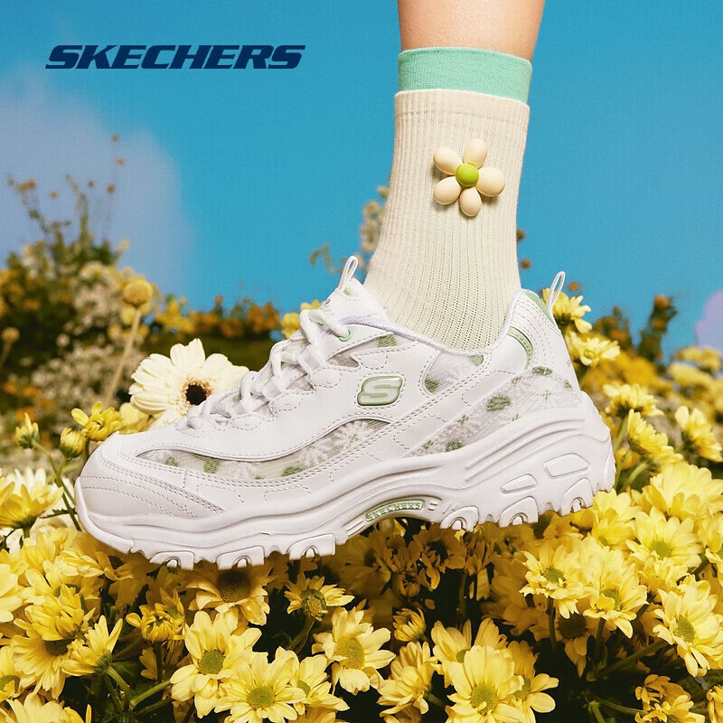 需凑单：斯凯奇（Skechers）花海熊丨2024夏季新款情侣老爹鞋 多色多码 233.59