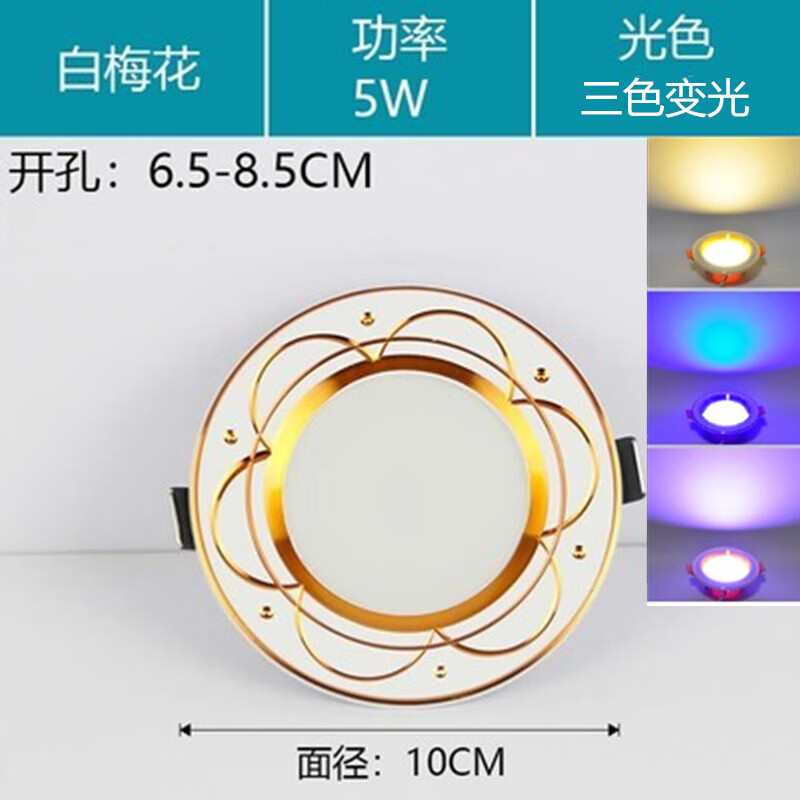 祎琳 LED筒灯天花灯嵌入式 5W 0.98元（需用券）