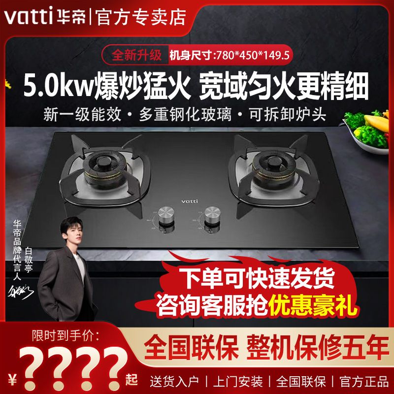 百亿补贴：VATTI 华帝 家用燃气灶双灶i10311嵌入式煤气天然气大火力爆炒猛火