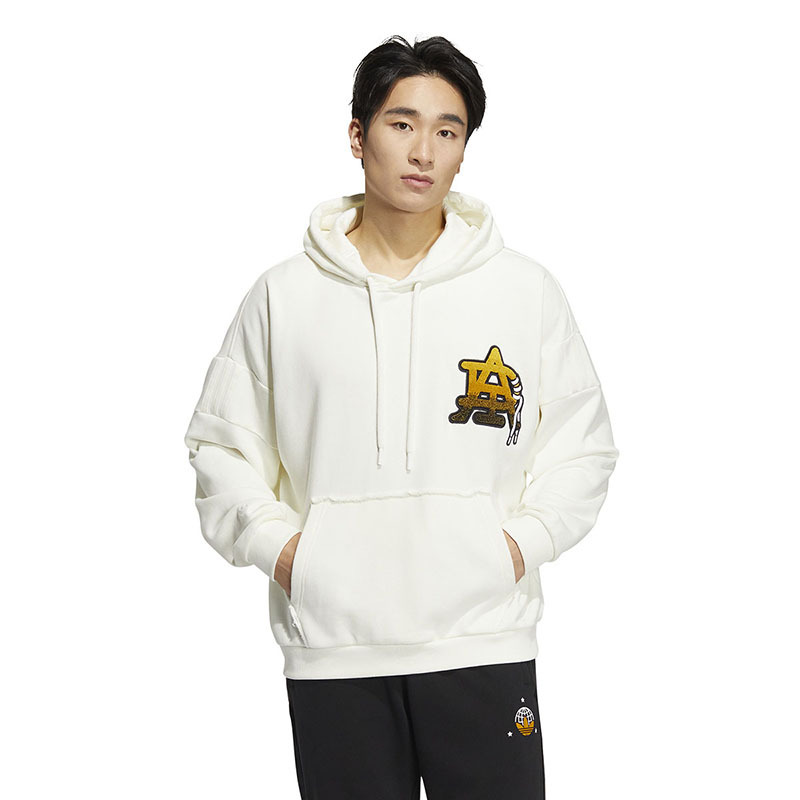 adidas 阿迪达斯 Logo印花图案抽绳连帽长袖卫衣 男款 白色 HS7287 311元（需用券