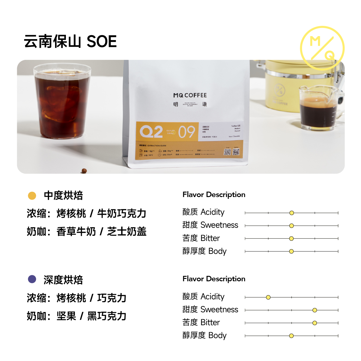 MQ COFFEE 明谦 云南意式咖啡豆落日绵巧500g*1袋 38.32元（需用券）