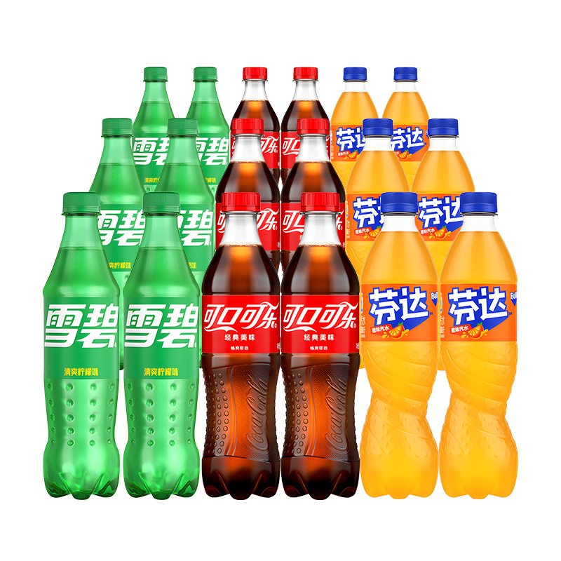 Coca-Cola 可口可乐 雪碧芬达组合装500ml*18瓶 多口味碳酸饮料 27.9元