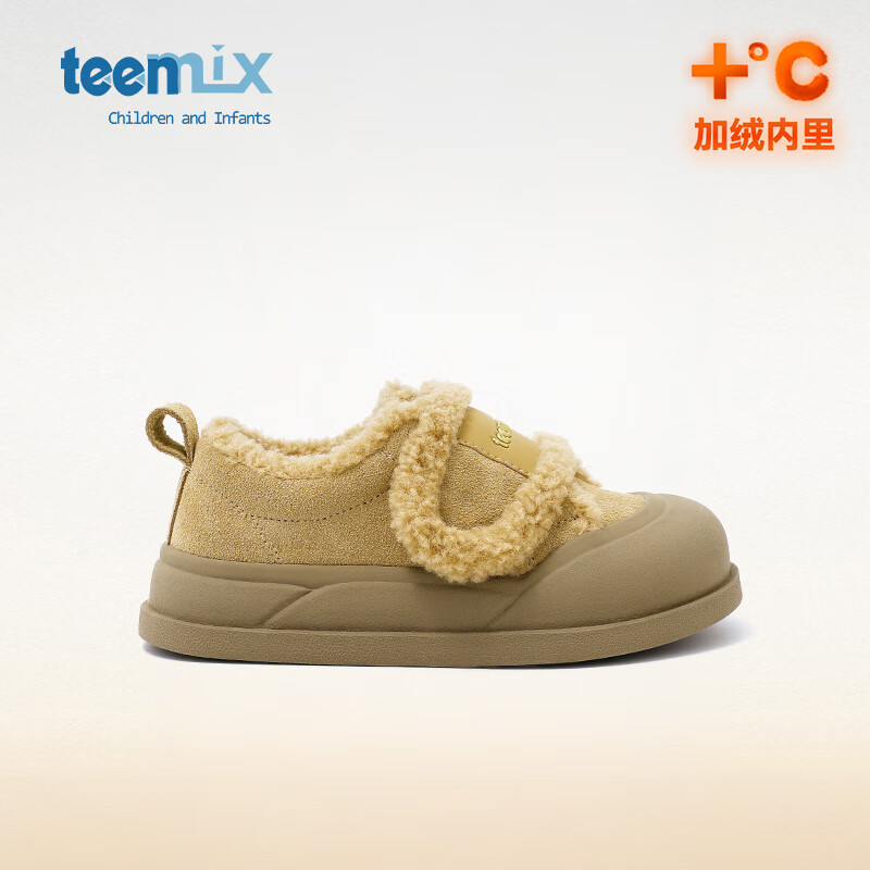 TEENMIX 天美意 加绒保暖鞋冬季新款软底防滑机能鞋子 黄色 37码 ￥128