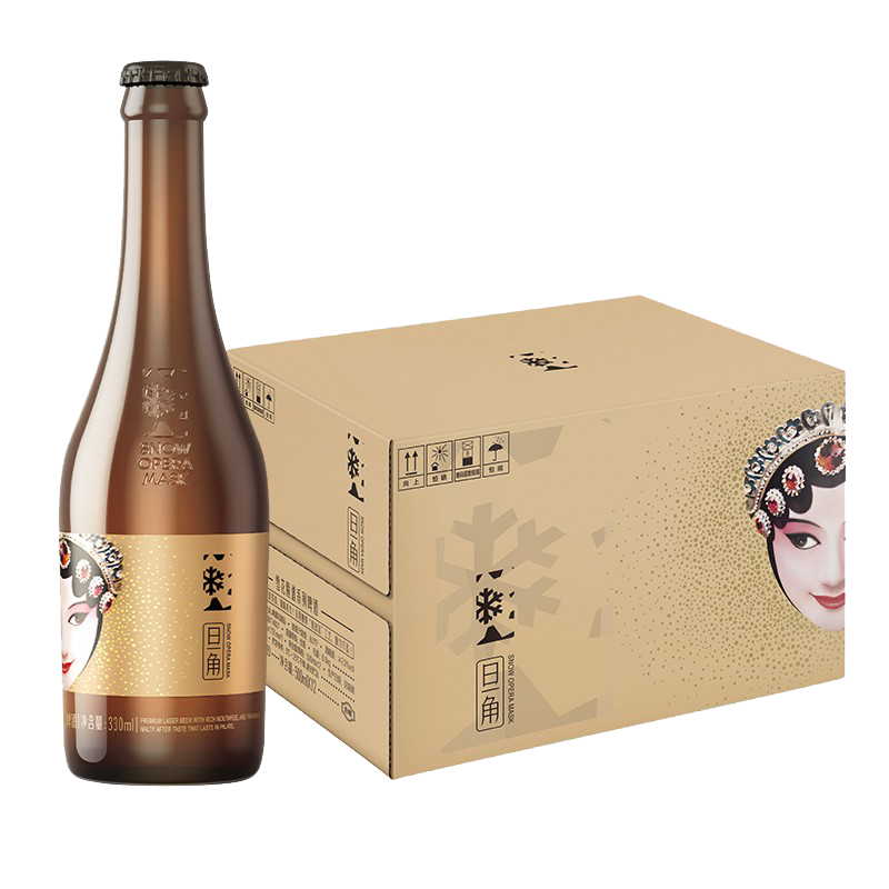 临期、plus会员:雪花（SNOW）啤酒 脸谱系列 煮出法工艺 旦角 330mL 12瓶 54.16元