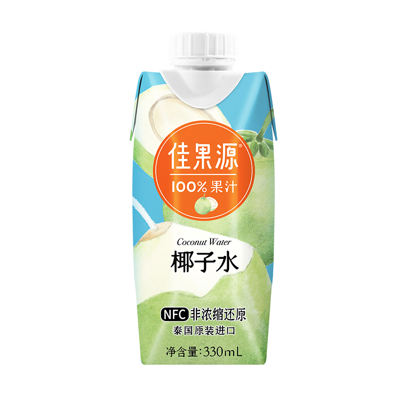 plus会员:佳果源 佳农旗下100﹪果汁330ml*12瓶 整箱组合装 39.36元（需领券）