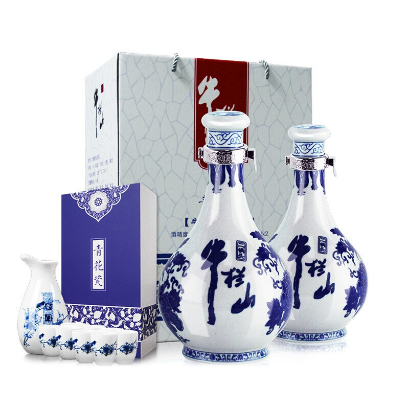 牛栏山 青花瓷 清香型白酒 52度 500ml*2瓶 礼盒装 419元