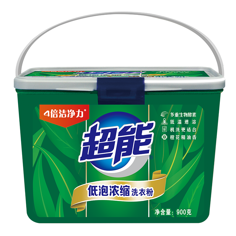 概率券、plus会员：超能 900g超能低泡浓缩洗衣粉 4倍洁净力 低温速溶 低泡易