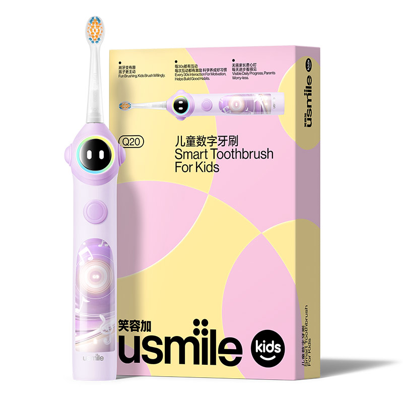 usmile 笑容加 儿童电动牙刷 数值牙刷 语言引导功能-Q20流光紫 226.05元（需用