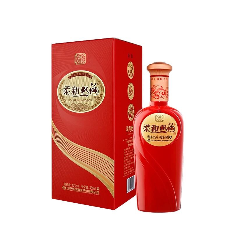 双沟 柔和双沟 红精品 升级版红柔和 42度 450ml 单瓶（新老包装） 19.9元