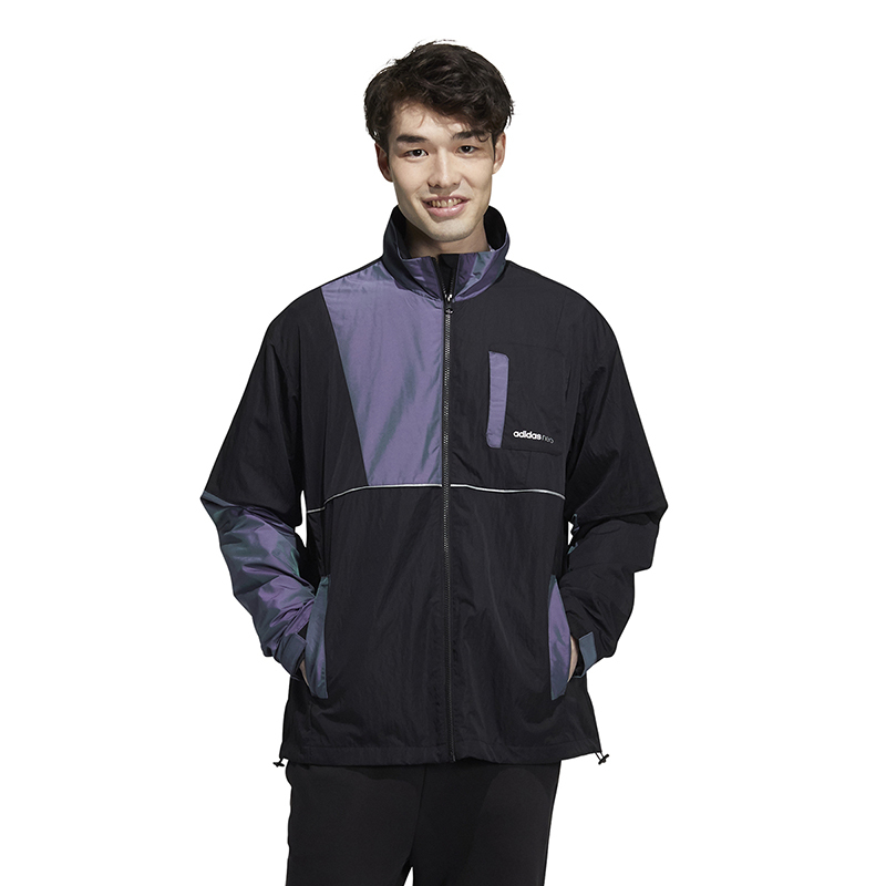 adidas 阿迪达斯 NEO外套男装2022春秋新款运动服撞色宽松休闲夹克HE7948 148元（