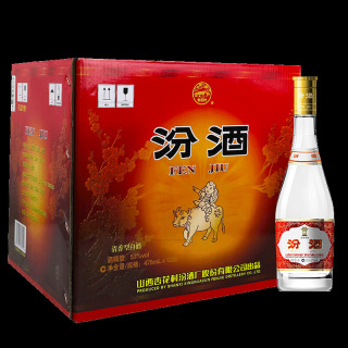 汾酒 杏花村酒 53度 黄盖玻汾 475ml*12瓶 整箱 清香型白酒 490.