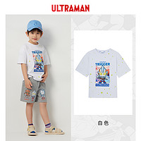 ULTRAMAN 奥特曼 男童夏季宽松休闲圆领短袖T恤 白色 150码 ￥29