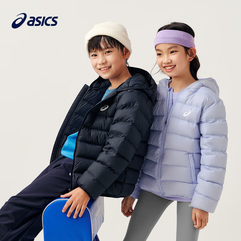 ASICS 亚瑟士 儿童连帽轻薄羽绒服 50藏青色 147.36元（需用券）