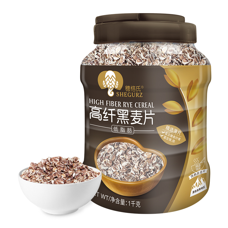 SHEGURZ 穗格氏 高纤黑麦片1000g 罐装 24.41元