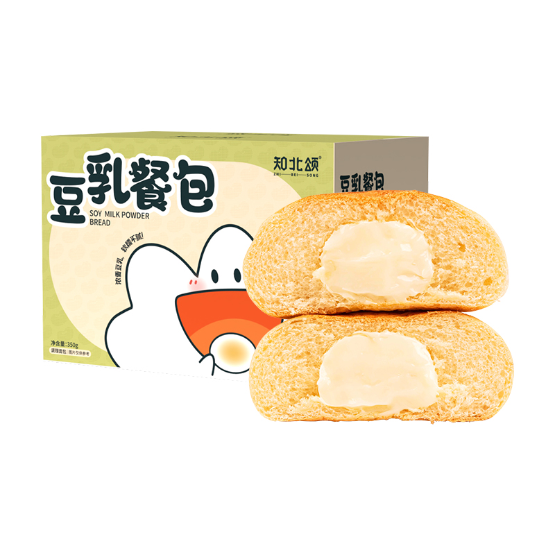 知北颂 豆乳夹心餐包 350g*1箱 9.95元/件（需购2件，实付19.9元包邮）