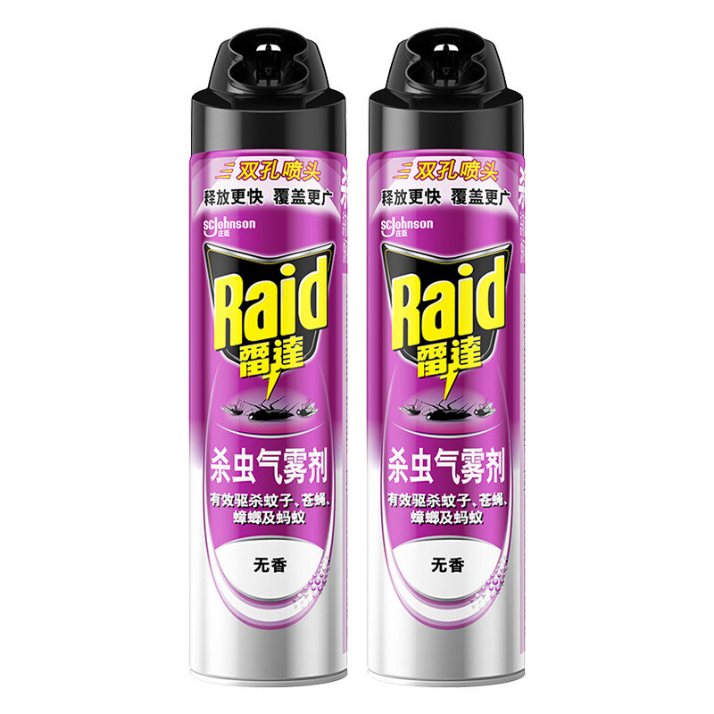 Raid 雷达蚊香 雷达 无香型 杀虫剂喷雾 600ml*2瓶 杀蟑喷雾 16.32元（需用券）