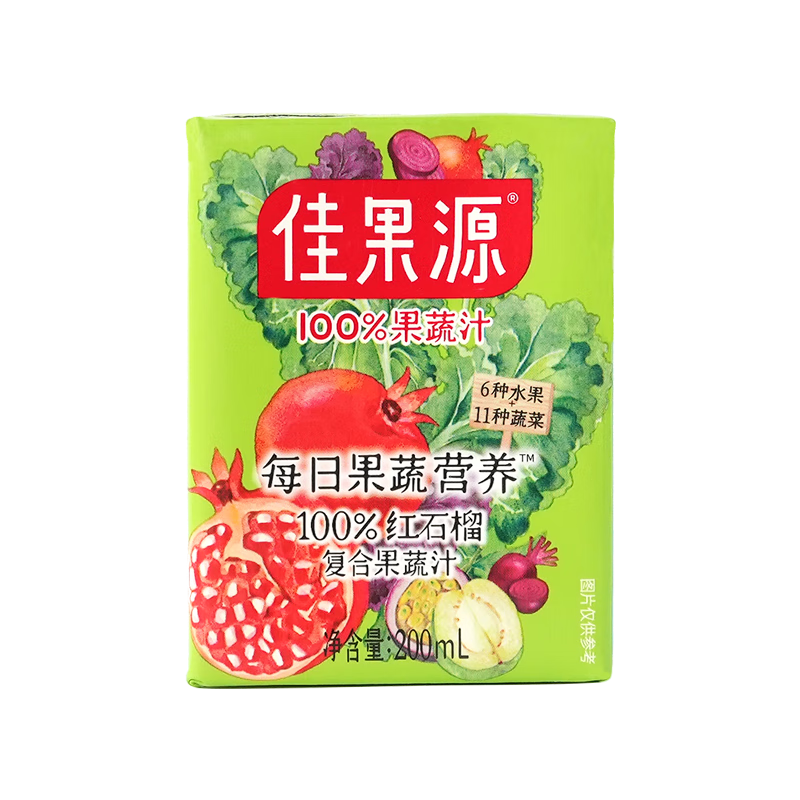 PLUS会员、需首购、概率卷：佳果源 红石榴复合果蔬汁 200ml*18盒 *2件 68.4元包