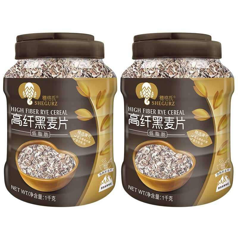 SHEGURZ 穗格氏 高纤黑麦片 高纤黑麦片1000g*2罐 15.86元（需用券）