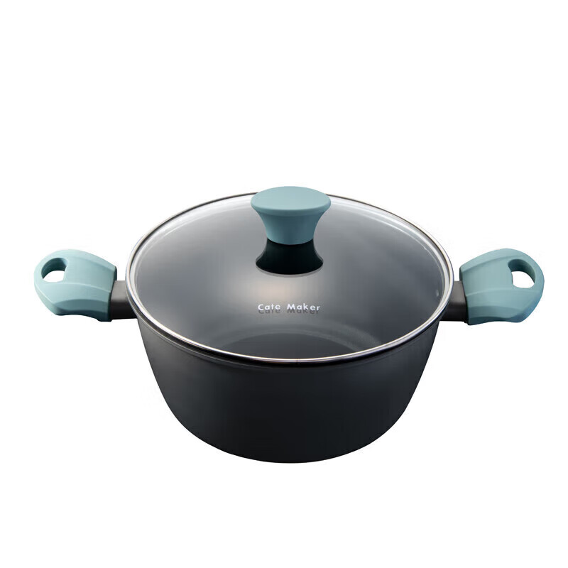 Cate Maker 卡特马克 汤锅北欧麦饭石色升级不粘锅 煲煮粥 22cm 44.36元（需用券