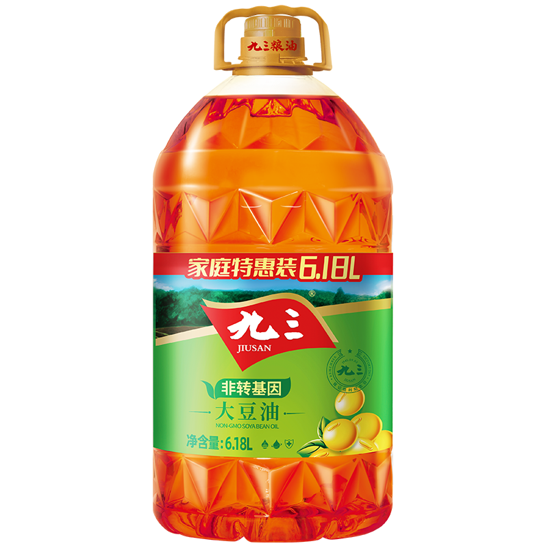 九三 非转基因 三级大豆油 6.18L 55.35元（需用券）