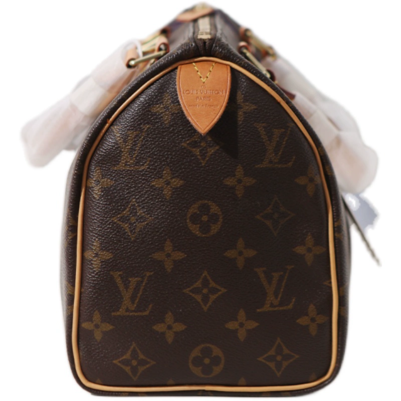 LOUIS VUITTON 路易威登 中古95新LV/路易威登手提包speedy老花肩带/植鞣革更新 ￥