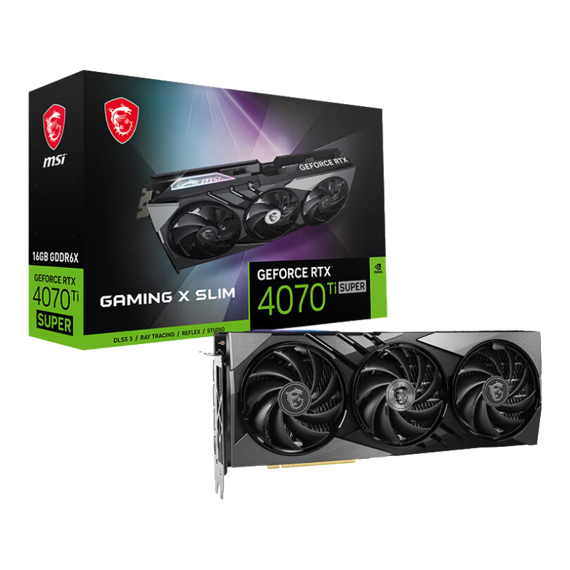 plus：微星（MSI）魔龙 GeForce RTX 4070 Ti SUPER 16G GAMING X SLIM 电竞游戏设计智能学