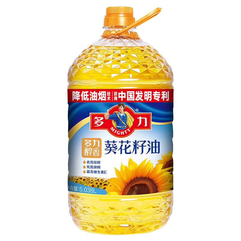 多力 葵花籽油 5.038L*1桶 54.8元