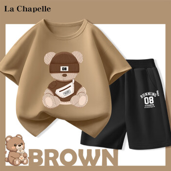 La Chapelle 儿童纯棉短袖短裤套装 ￥39.9