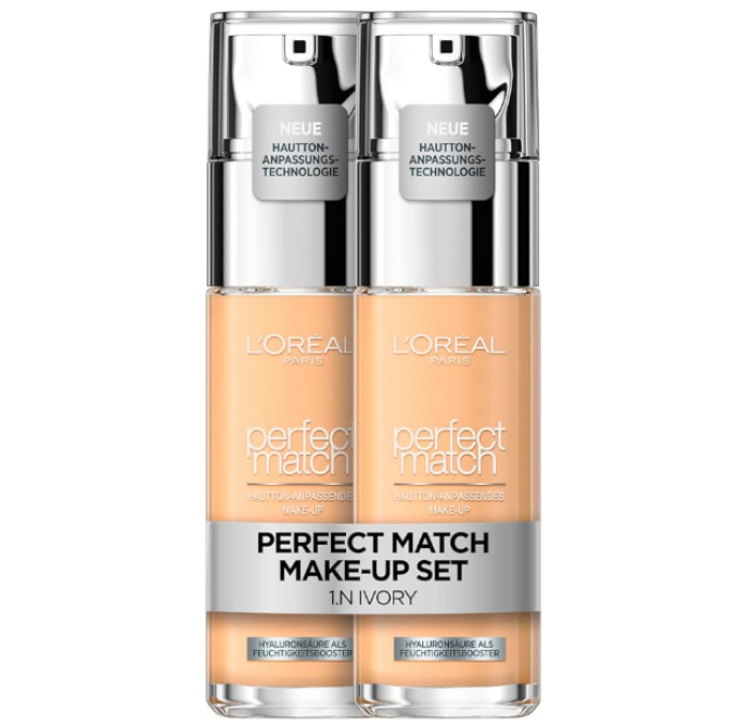 【含税直邮】L'Oreal 欧莱雅 Perfect Match 粉底液 No.1.N 象牙色30ml*2瓶装 到手