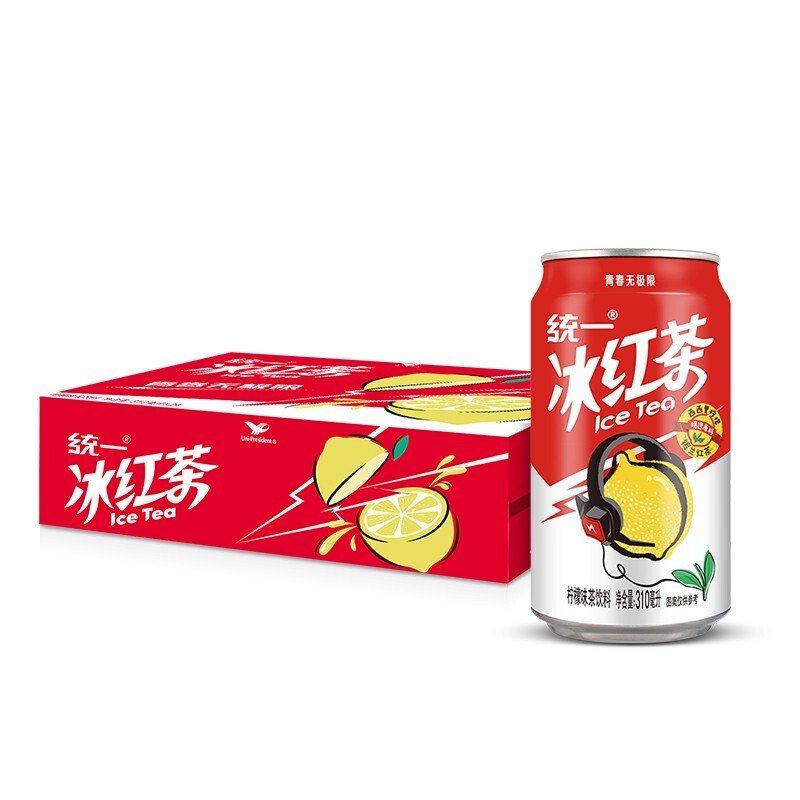 统一 冰红茶 罐装柠檬红茶饮料 310ML*24罐 整箱装 新旧包装交替发货 24.43元（