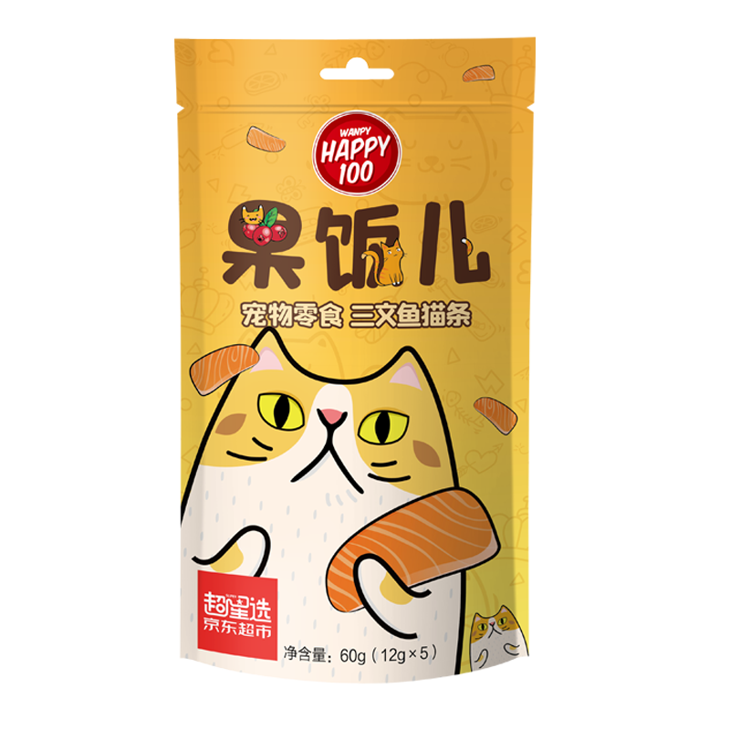 plus，需首购：顽皮 果饭儿猫条 60g(12g*5条) 2.42元