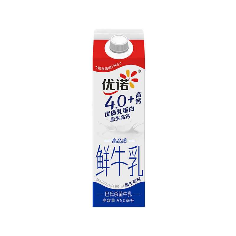 yoplait 优诺 牛奶优质乳蛋白原生高钙纯牛奶950ml ￥82