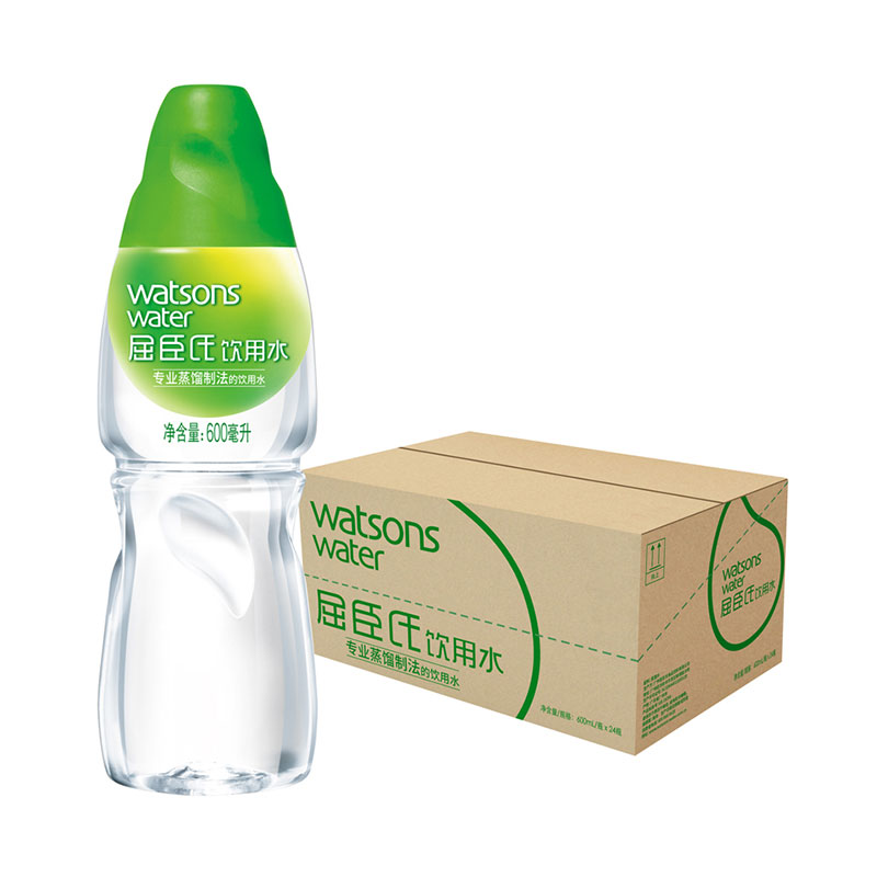 watsons 屈臣氏 纯净水 650ml*24瓶 蒸馏水 47.91元（需用券）