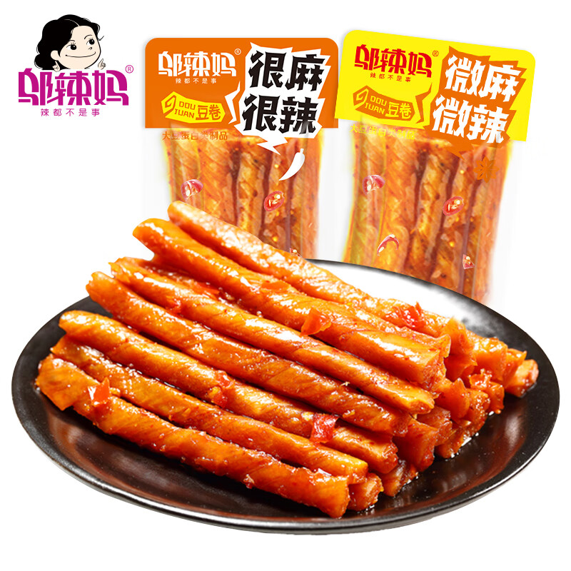 PLUS会员：邬辣妈 散称豆卷麻辣条 微麻微辣 500g（约17小包） 12.72元包邮（双