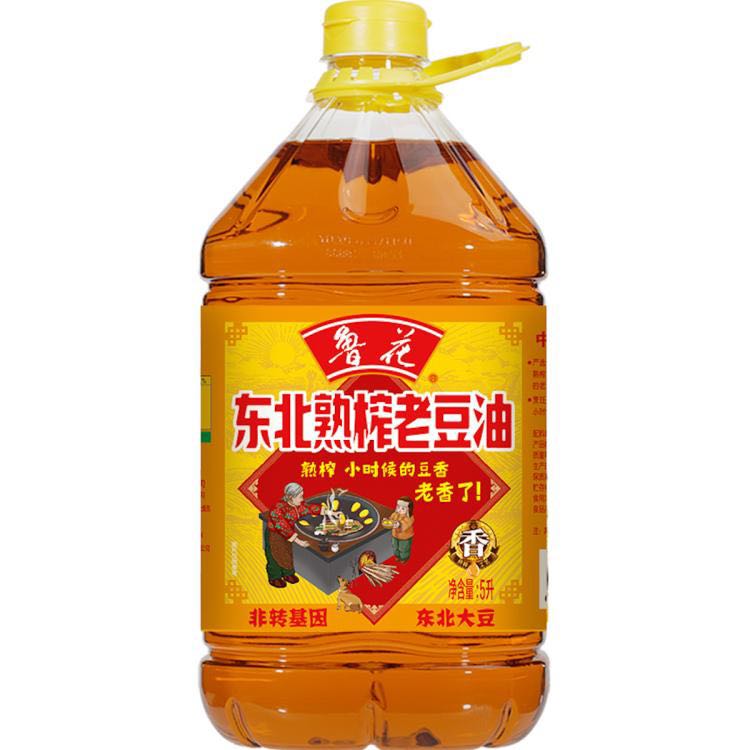 luhua 鲁花 东北熟榨老豆油5L 食用油 92.8元