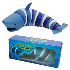 山头林村 趣味海洋鲨鱼玩具减压整蛊儿童鲨鱼解压神器搞笑愚人节玩具 颜