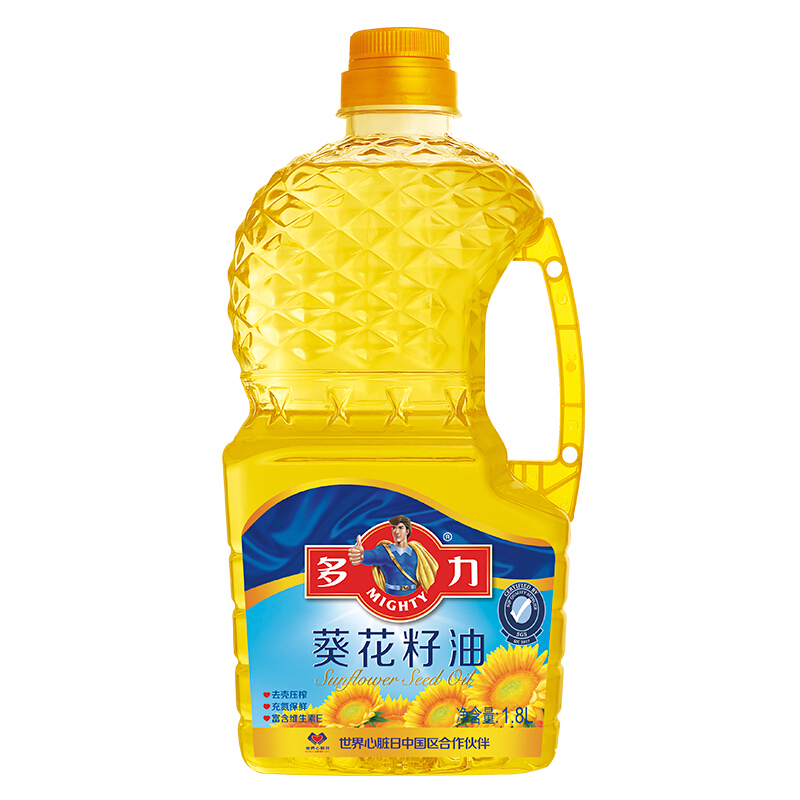 MIGHTY 多力 葵花籽油1.8L 小包装油 去壳压榨 零反式脂肪酸 17.65元（需买2件，