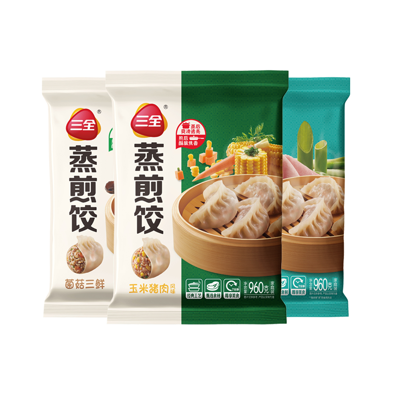 三全饺子王蒸煎饺早餐半成品速冻水饺 券后49.81元