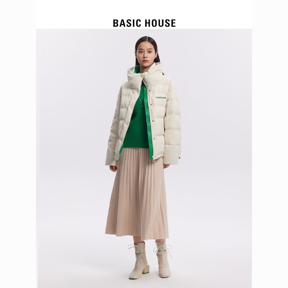 BASICHOUSE 百家好 Basic House/百家好短款90冬季羽绒服女款轻薄加厚洋气暖外套