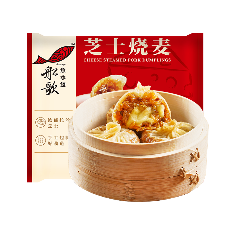 需首购、PLUS专享立减：船歌鱼水饺 芝士纸皮烧麦240g 4只 109.26元（合15.61元/