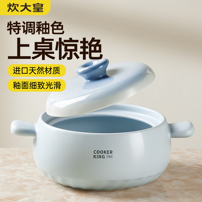 炊大皇 砂锅煲仔饭炖锅2.5L +太力拉链食品级封口袋 共200只（小号2+中号2+大