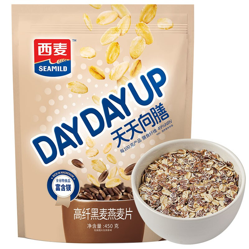 SEAMILD 西麦 天天向膳 高纤黑燕麦片 450g 5.6元（需买2件，需用券）