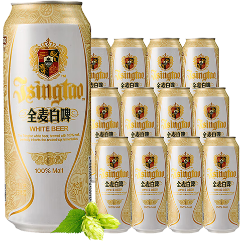 PLUS会员： TSINGTAO 青岛啤酒 精酿白啤 浓郁麦香古法酿造500ml*12听*2件 96.18元