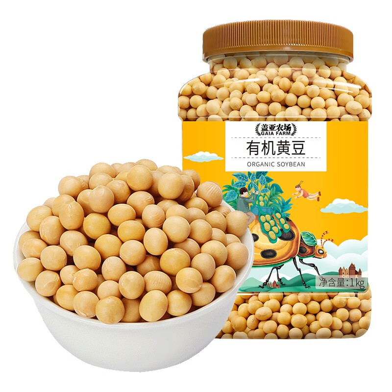 盖亚农场 Gaia Farm） 罐装有机黄豆1kg 15.78元（需用券）