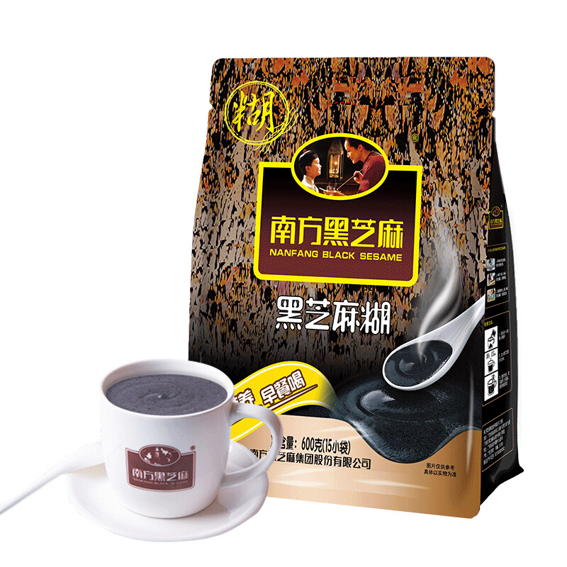 南方黑芝麻 芝麻糊 600g*1袋 原味 15.74元（需买2件，需用券）