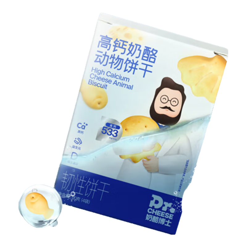 Dr.Cheese 奶酪博士 高钙奶酪动物饼干 60g/盒*3件+赠磨牙棒63g*2袋 23.7元 包邮（