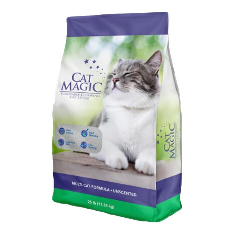 CAT MAGIC 喵洁客 钠基矿石猫砂 除臭低尘 25磅 95元（需用券）