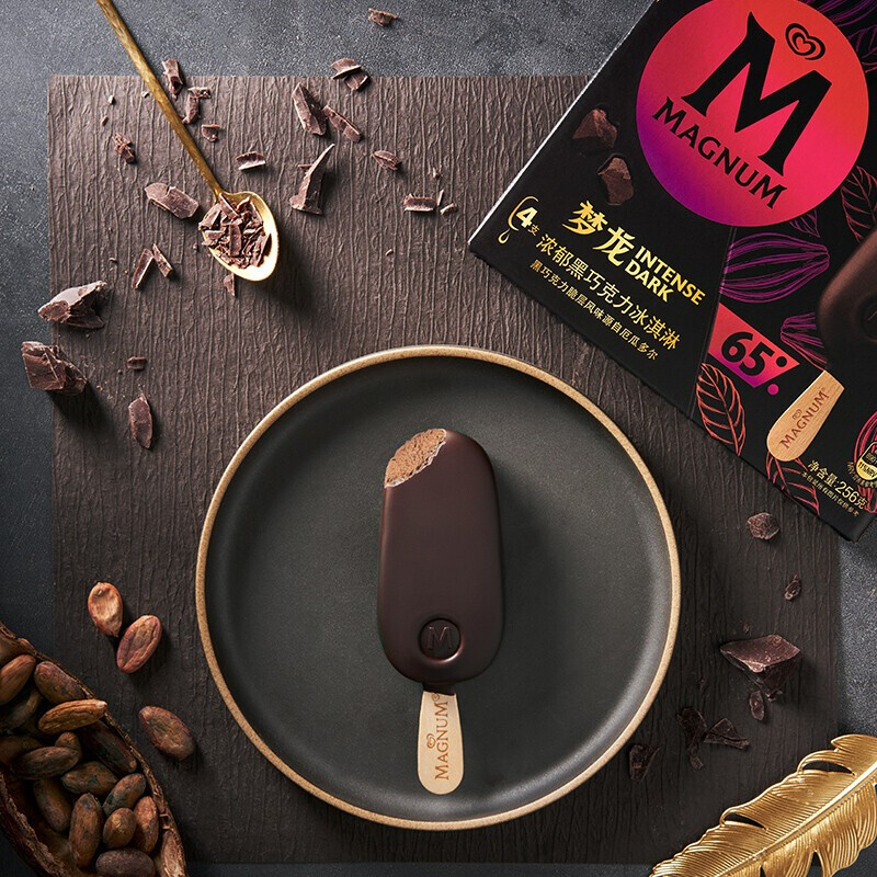 MAGNUM 梦龙 浓郁黑巧克力冰淇淋 256g*4 21.6元（需用券）